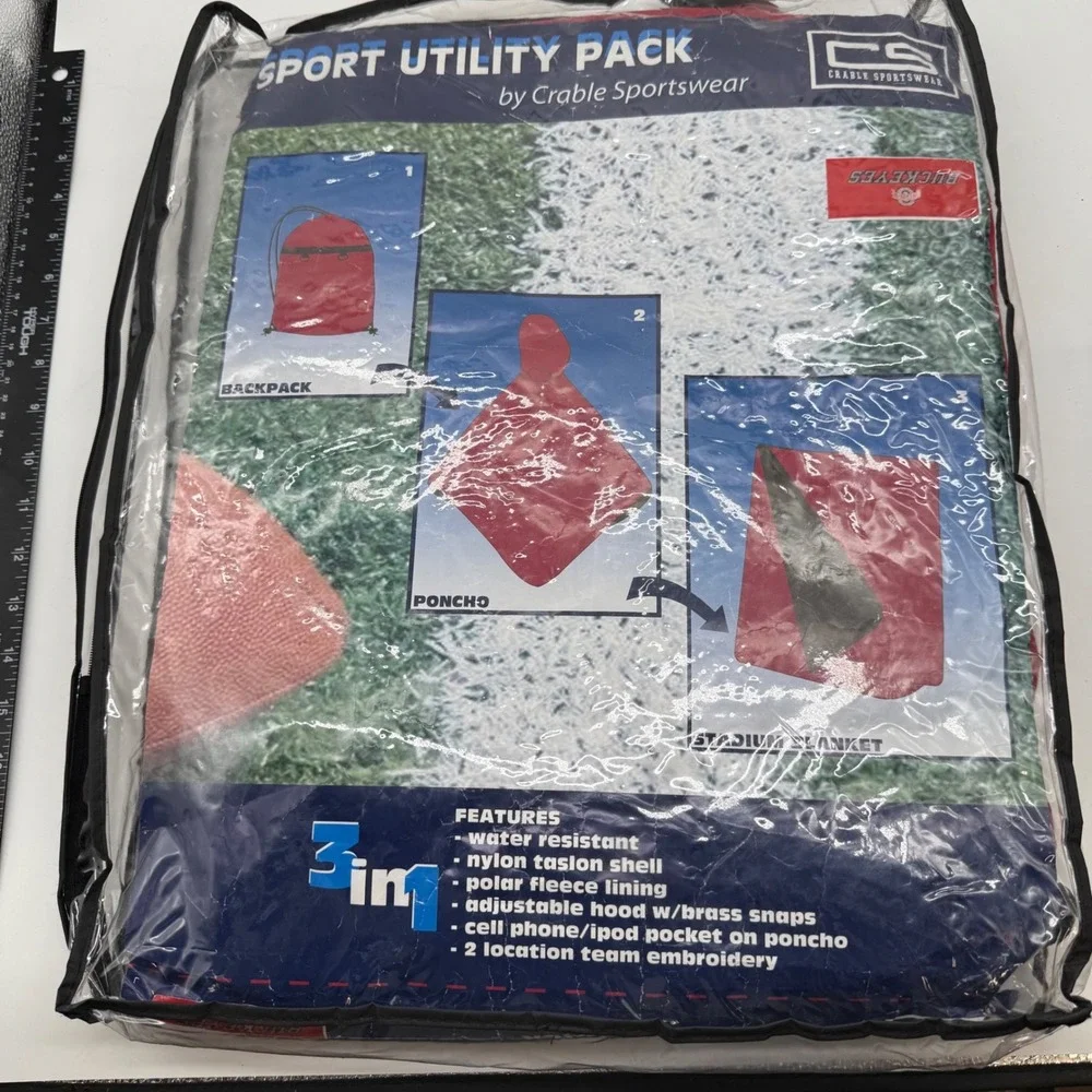 Ohio State Buckeyes Sport Utility Pack Stadium Blanket‎ Poncho Backpack Red